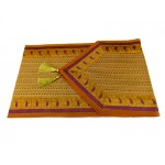 Indian Silk Table Runner with 6 Placemats & 6 Coaster in Brown Color Size 16x62